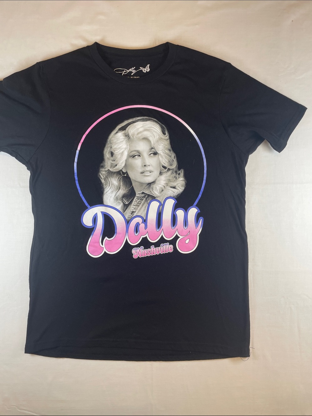 Retro Jolene Dolly Short Sleeve Tee - Black medium EUC